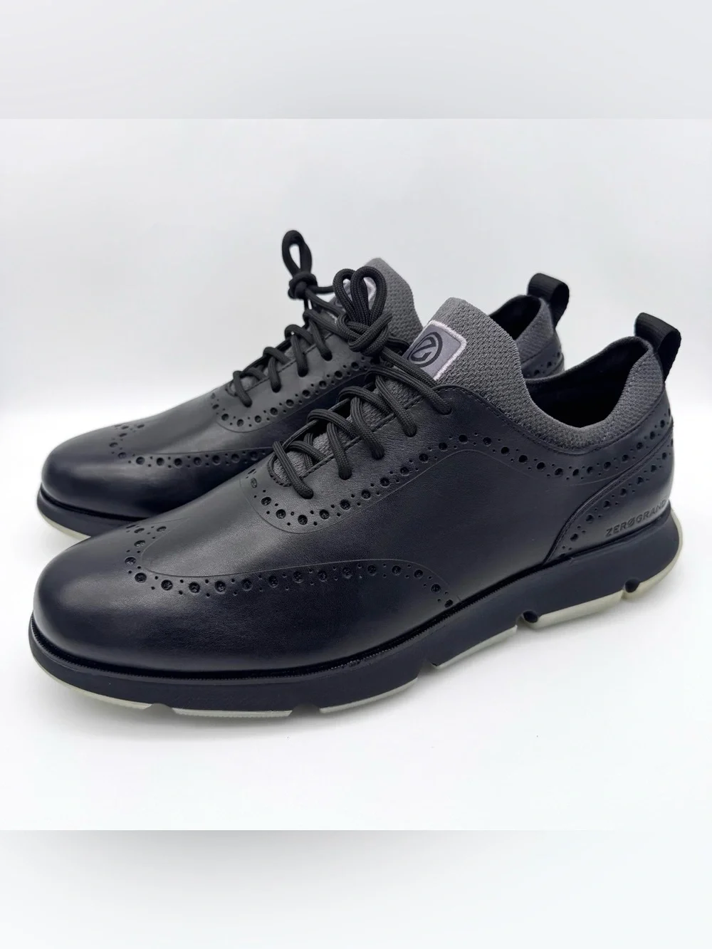 Cole Haan 4.ZERØGRAND Wingtip Oxford C33452 Black Leather Men's Size 11 M NWOB
